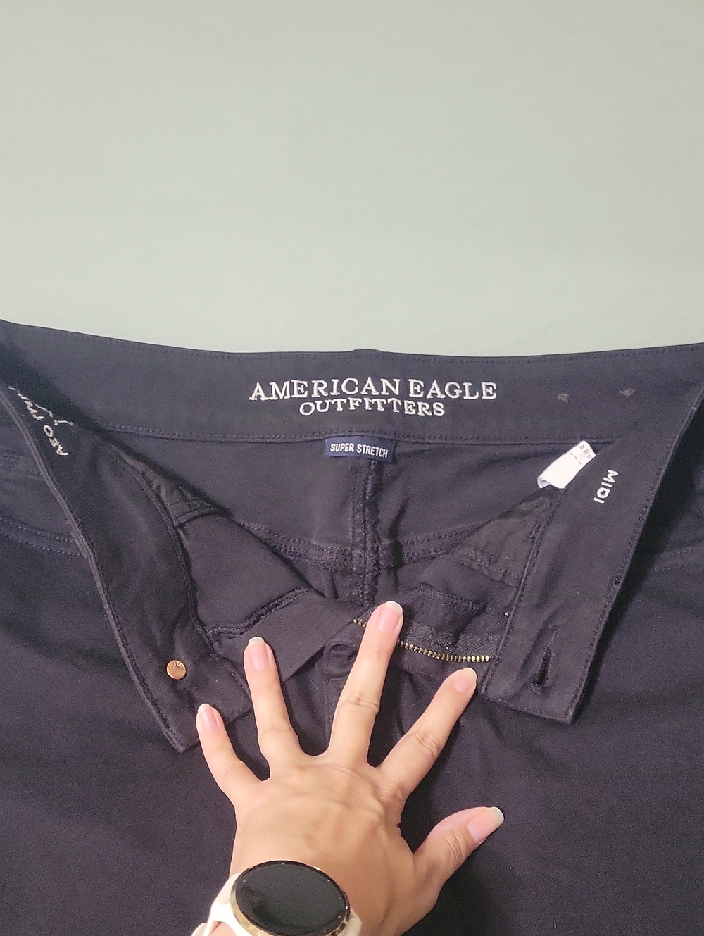 American Eagle Outfitters Black Stretch Jeggings - High Rise